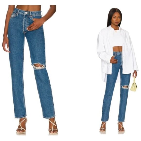 Free People Denim - FREE PEOPLE We the Free The Lasso Straight Leg Jeans in Wash Sapphire Size US 28